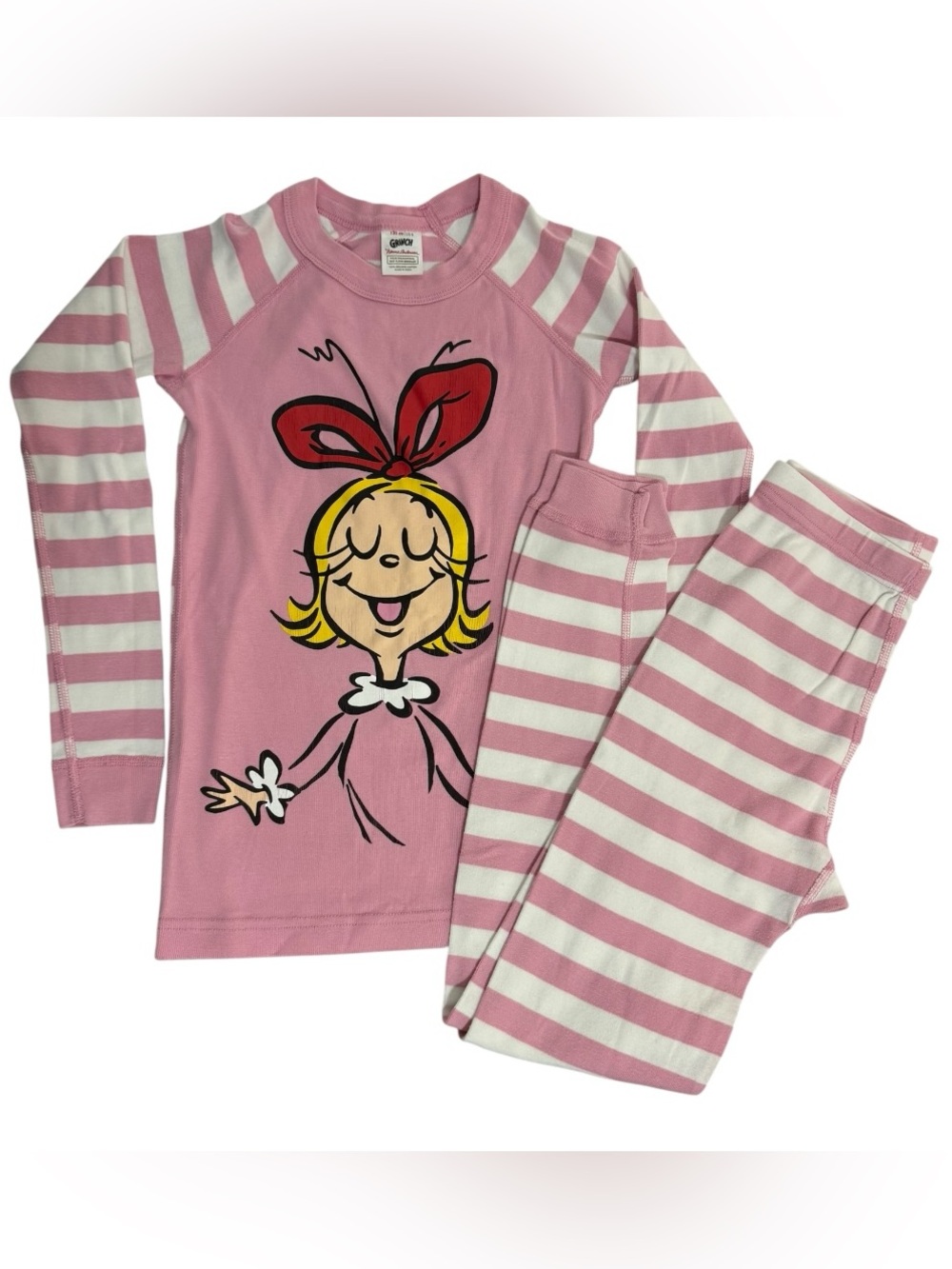 Hanna Andersson Grinch Cindy Lou Who Organic Cotton Pajama Set Girls 8 Pink